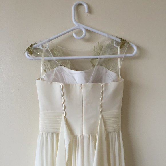 Ivory Floor Length Dress w/Gold Sequins - XS / S - Picture 3 of 11